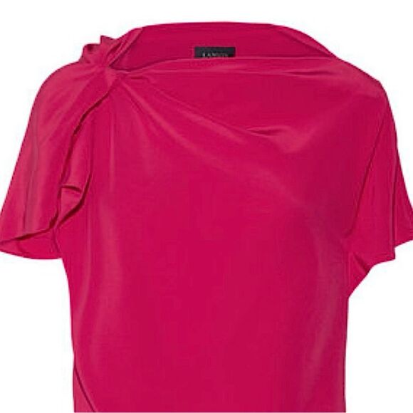 Lanvin Silk Draped Blouse in Fuschia Size 36 Size S - Picture 3 of 9